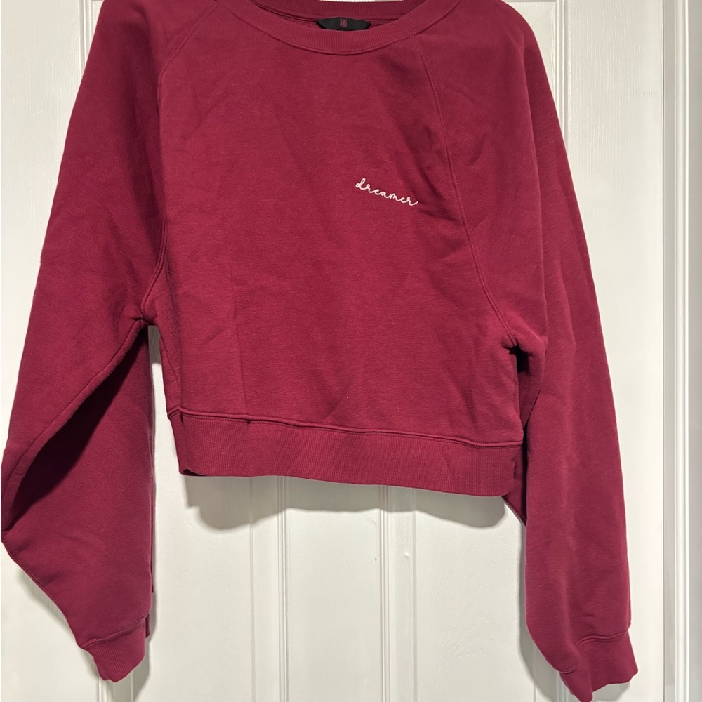 NOBO Burgundy cropped Sweatshirt
